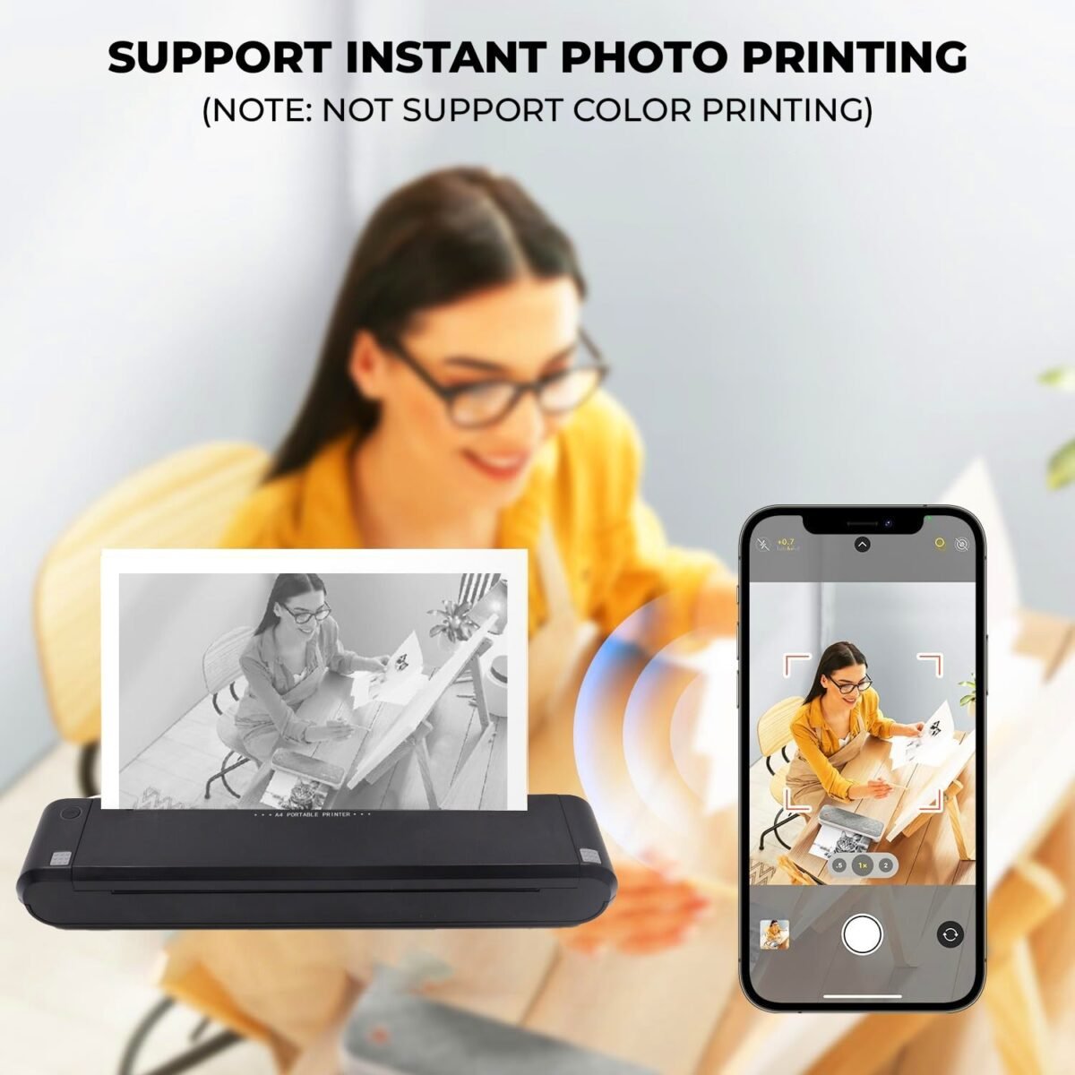 SHREYANS Professional A4 Size Mini Printer for Durable & Long Lasting Prints | Compatible with Mobile & Windows - Image 8